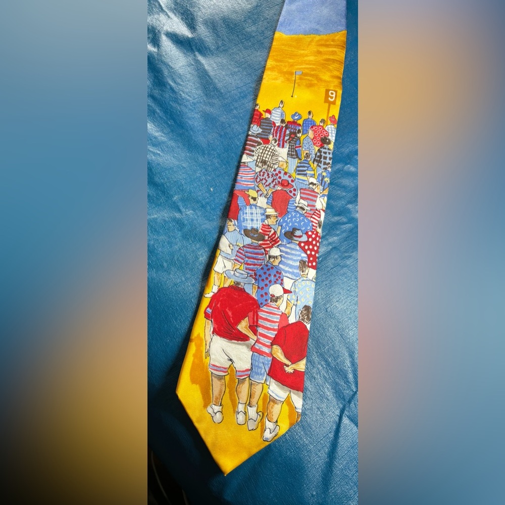 Sketchbook by Michael Paraskevus Colorful Crowd Golf Tie